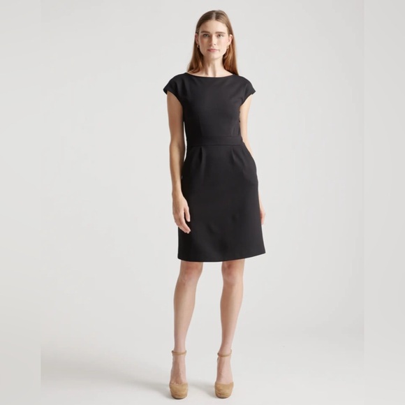 Quince Women's Ultra-Stretch Ponte Cap Sleeve Dress Black Size small - Picture 1 of 13